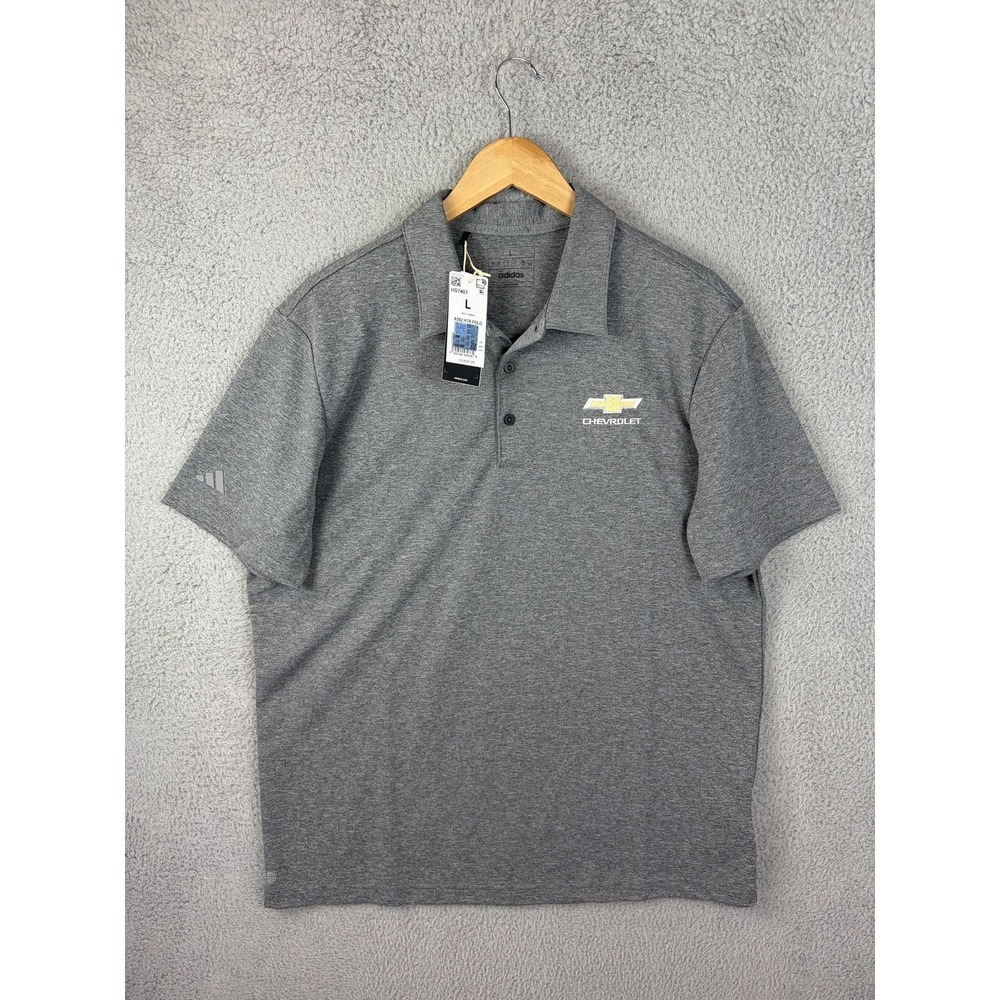 Adidas Polo Shirt Mens Large Gray Chevrolet Emloyee A582 HTR Tagless Jersey New